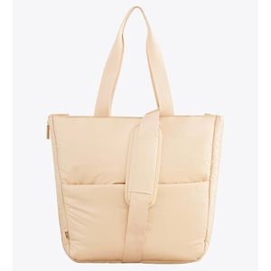Beis The Expandable Puffy Tote in Beige